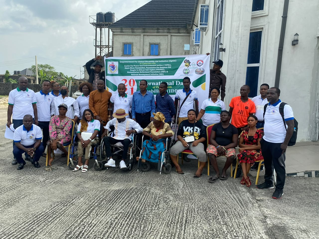 HBF at IDPD 2021 in Warri, with the collaboration banner naming HBF, EGDAI, and CEPEJ